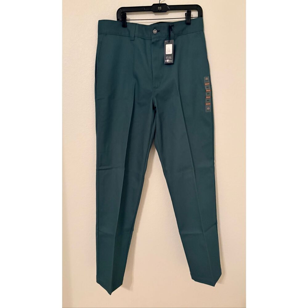 NWT Dickies Skateboarding Regular Fit Twill Pants 36x34 Green Workwear Chino Ska - Picture 3 of 8